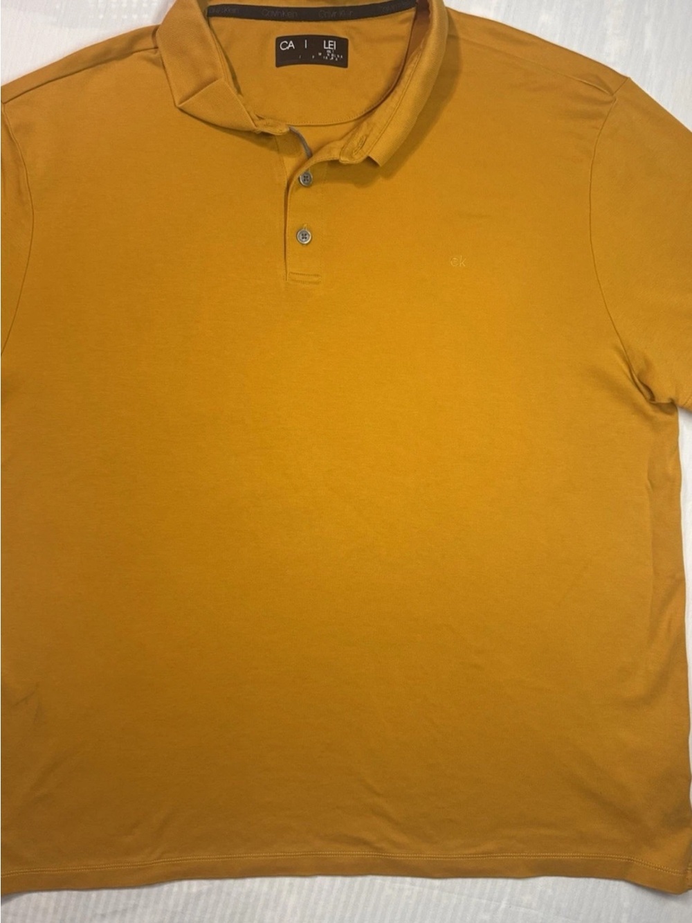 Calvin Klein Mustard Yellow Short-Sleeve Polo
